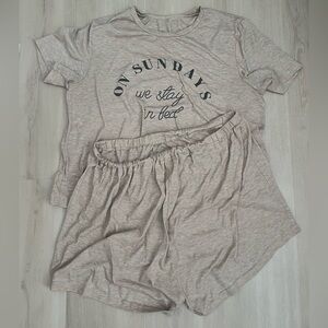 Women's Beige Pajama Set